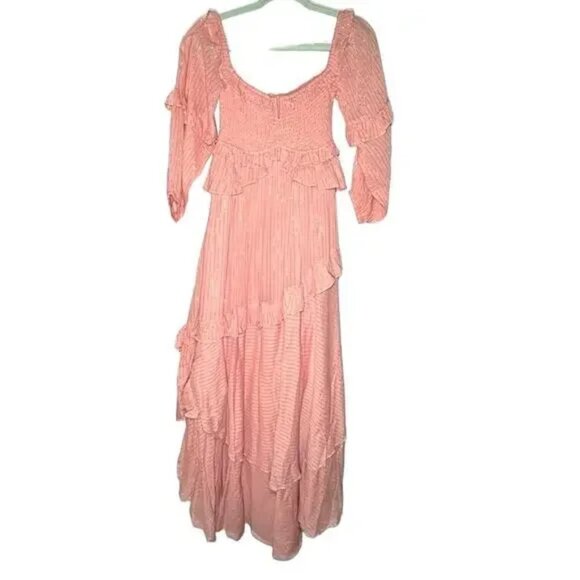 Spell & The Gypsy Clementine Mermaid Smocked Tiered Ruffle Maxi Dress XS - Picture 7 of 14